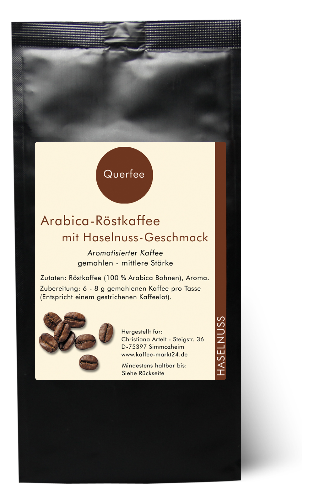 Haselnuss - Arabica Röstkaffee mit Haselnuss Geschmack - gemahlen