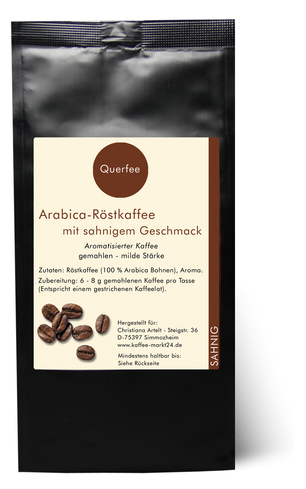 Sahne - Arabica Röstkaffee mit Sahnigen Geschmack - gemahlen