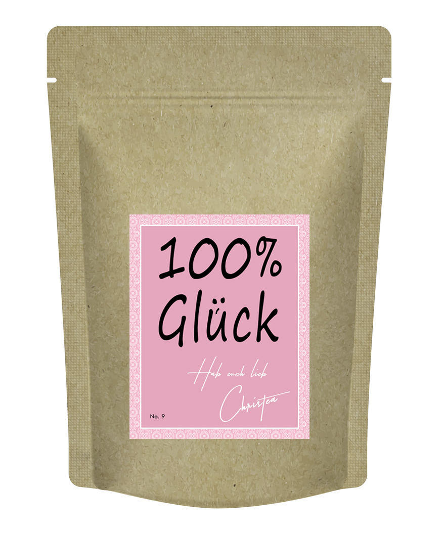 "100% Glück" - Teegeschenk von Christea - 70 g Glückstee