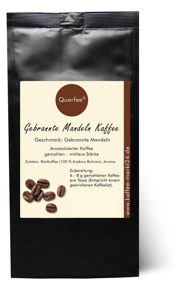  Kaffee mit Geschmack "Gebrannte Mandeln" - gemahlen -  Arabica Röstkaffee