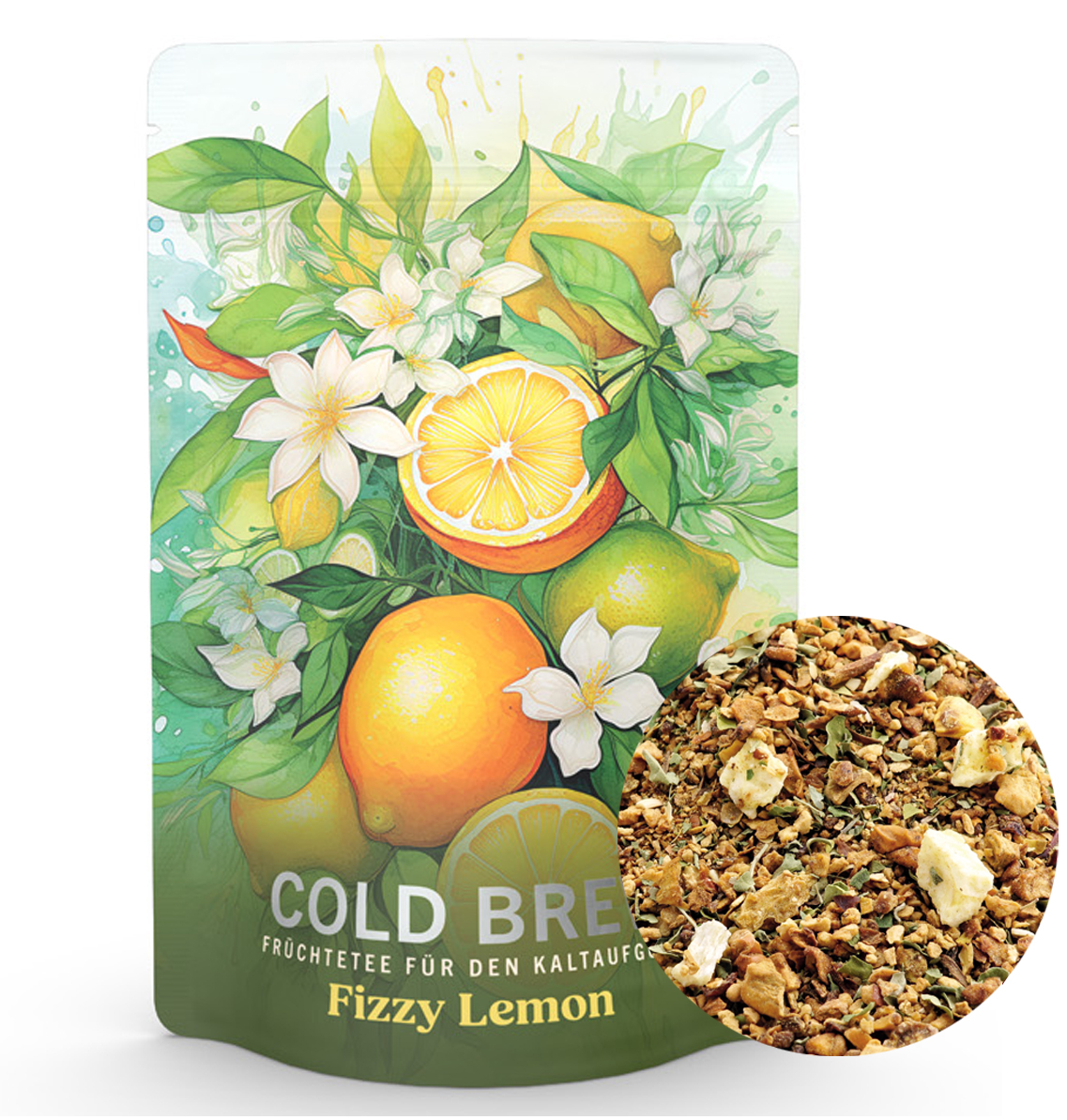 Cold Brew Tee "Fizzy Lemon" Früchtetee Eistee mit Geschmack nach frischer Zitrone 100 g